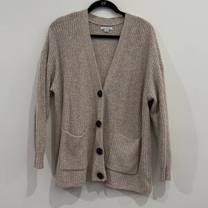 American Eagle Tan Knit Cardigan Sweater, medium